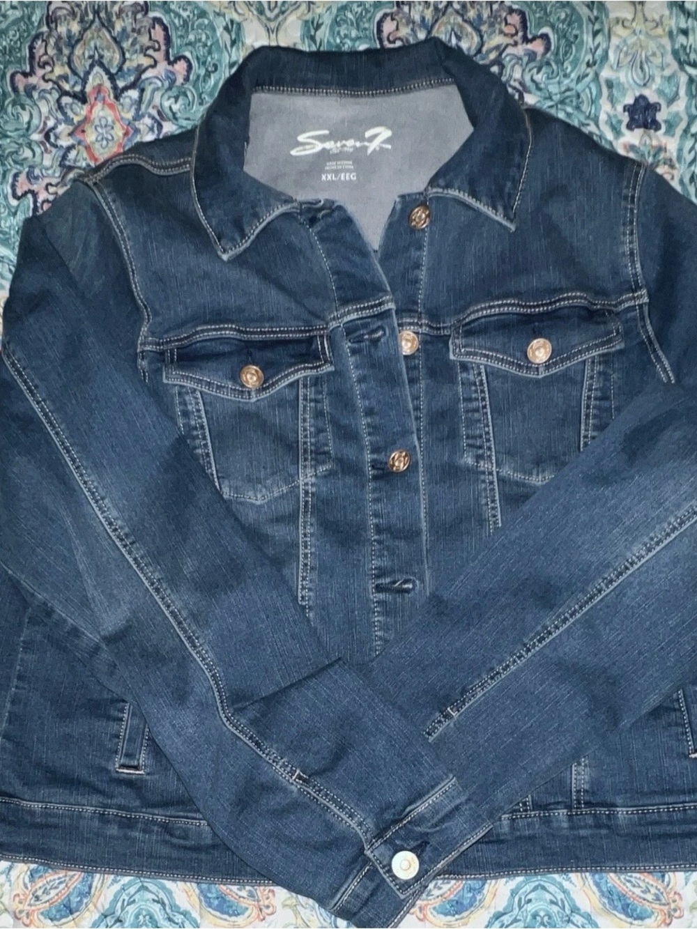 Seven7 Dark Blue Denim Jean Jacket